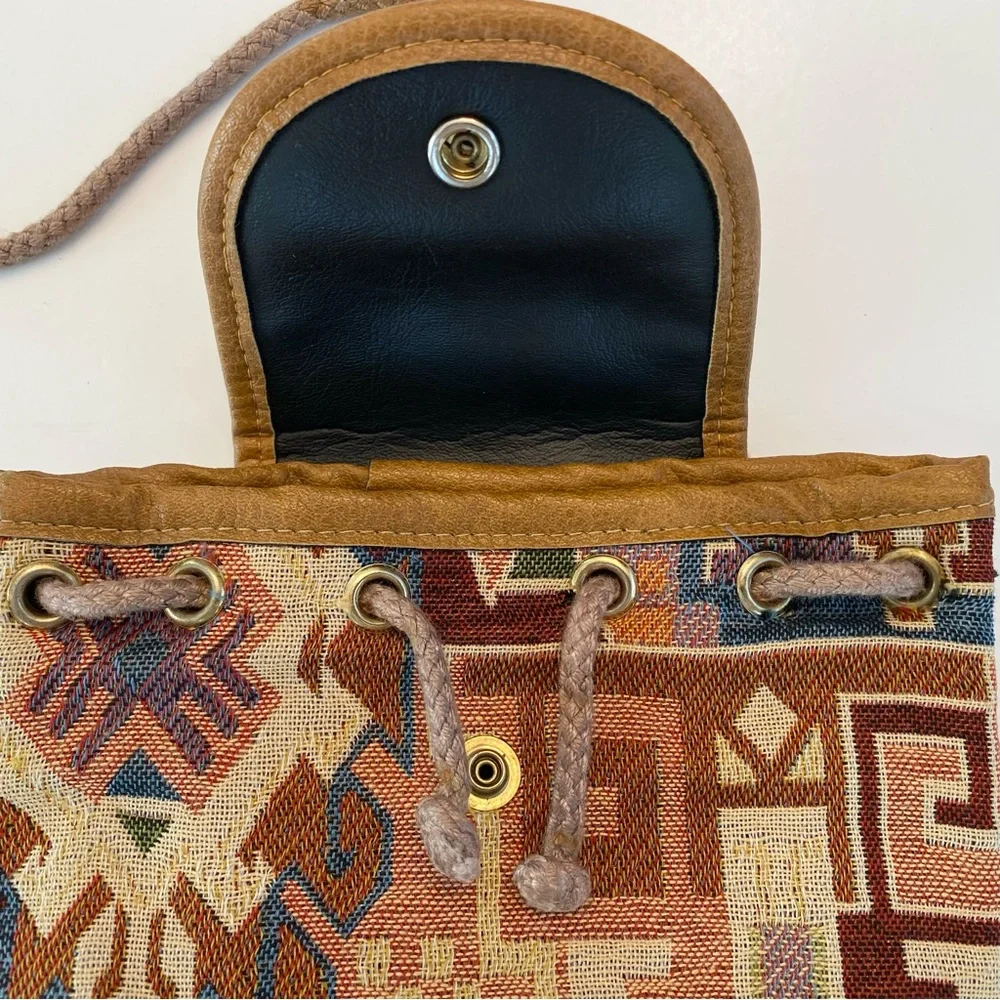 Boho Native American Aztec Weaved Mini Bag Purse Festive Micro Boho Crossbody - Picture 6 of 12